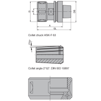 Leitz 037924 46 Collet chuck with hollow taper shank HSK-F 63