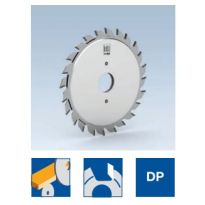 Scoring sawblades with adjustable cutting width 