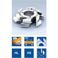 Tongue and groove cutter, HL solid / HS tipped Bevel profile with closed joint (P5), as viewed from finished face